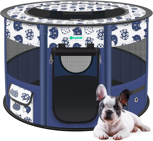 Portable Dog Playpen Blue