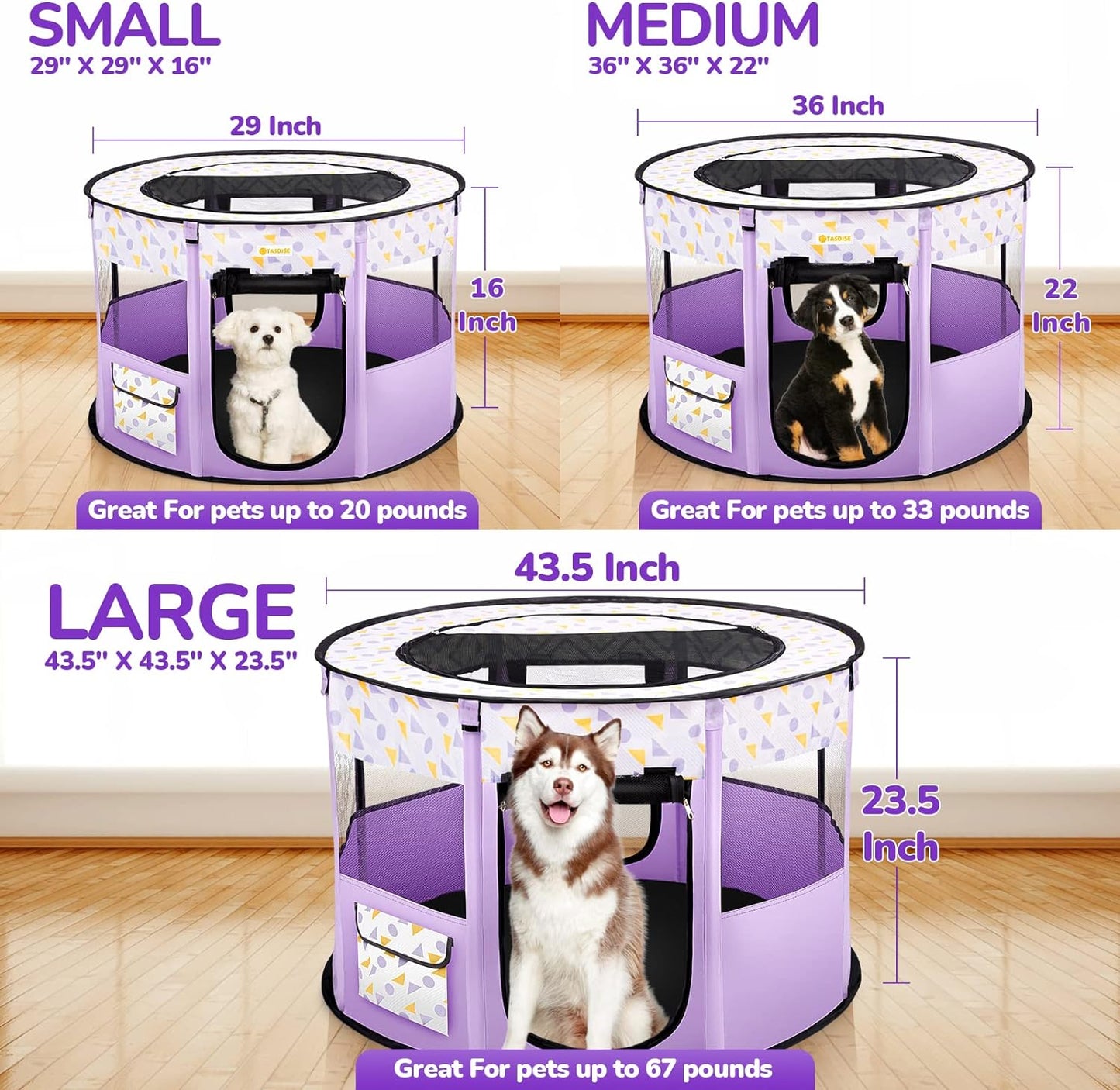 Portable Pet Playpen Purple